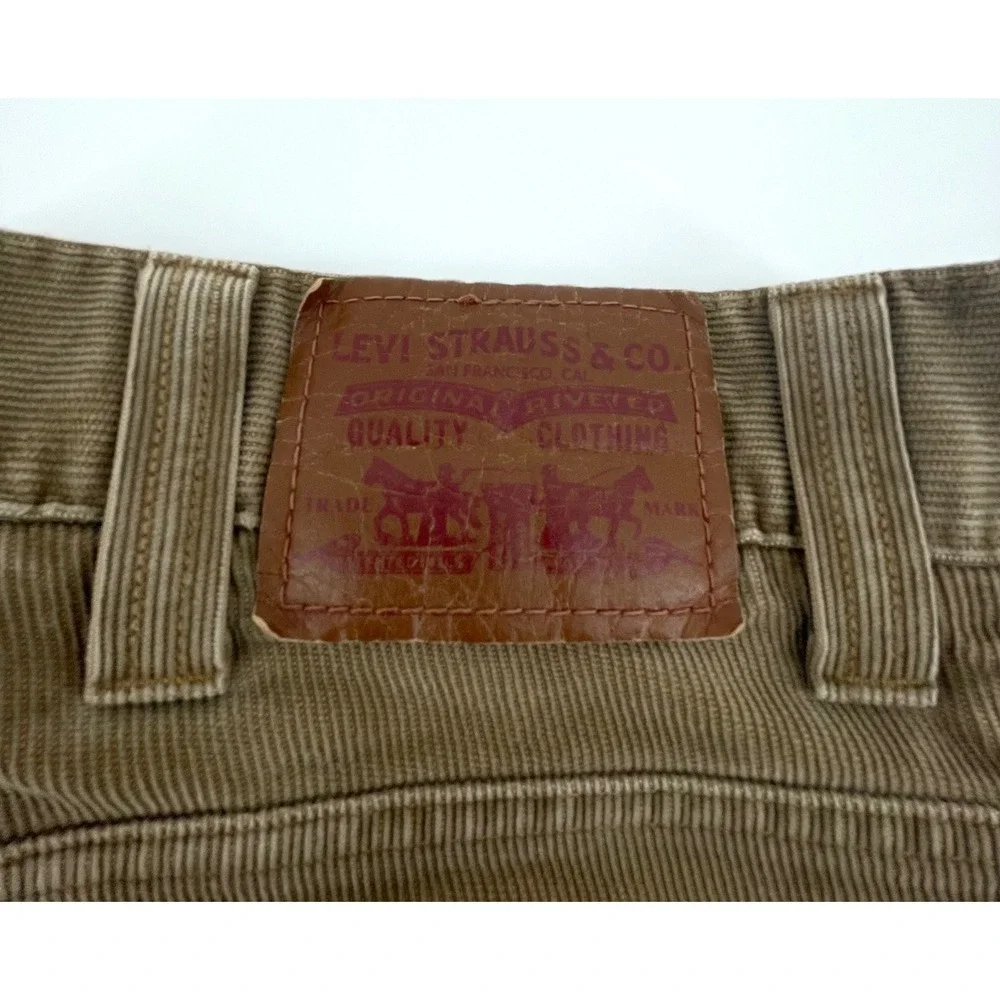 Levis 549 Low Loose Brown Corduroy Pants Mens 38x23 Custom Cropped Relaxed Fit